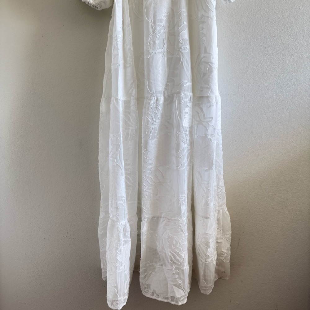 NWT Baltic Born Hayward White Lace Puff Sleeves  Midi Dress size Small - Picture 4 of 10
